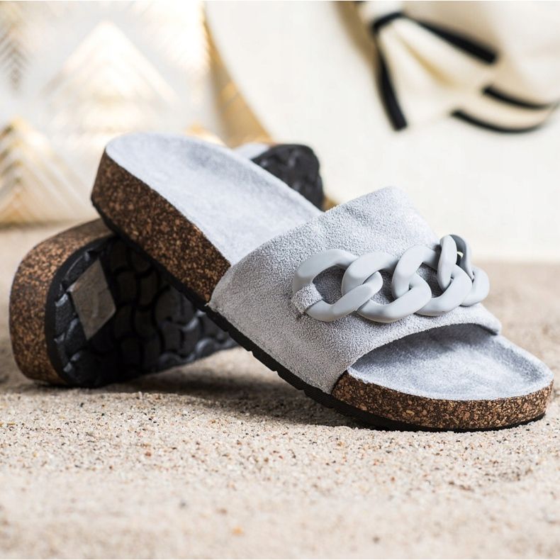 SHELOVET Muodikkaat tossut koristeella harmaa 1