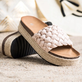 SHELOVET Punotut Espadrilles-varvastossut beige 1