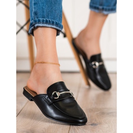 SHELOVET Tyylikkäät tossut koristeella musta 2