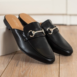 SHELOVET Tyylikkäät tossut koristeella musta 1