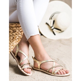 Sandaalit, joissa Eco -nahka VINCEZA kultainen 2