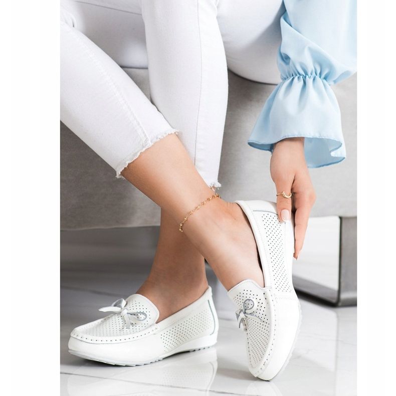 Goodin Nahkakengät, joissa on rusetti valkoinen 1