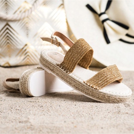 SHELOVET Punotut sandaalit alustalla beige oranssi 1