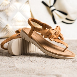 SHELOVET Varvastossut, joissa on rusetti ruskea 1