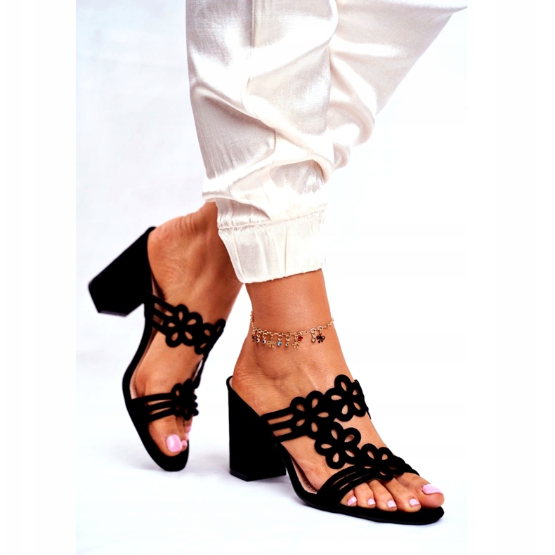 Naisten tossut korkokenkiä Sergio Leone musta SK031 2