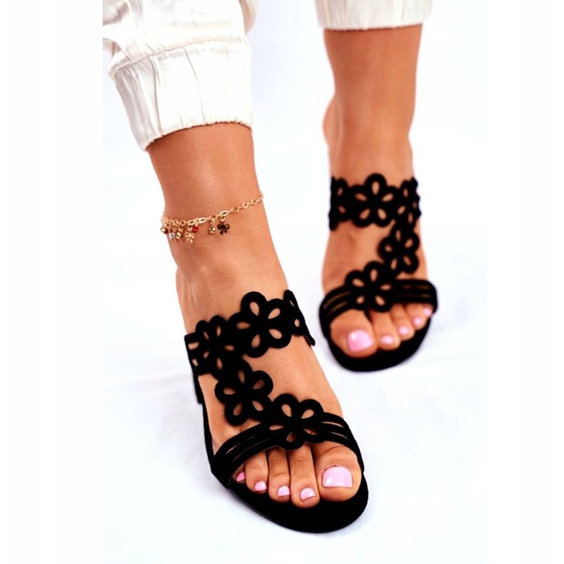 Naisten tossut korkokenkiä Sergio Leone musta SK031 3