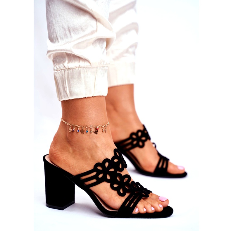 Naisten tossut korkokenkiä Sergio Leone musta SK031 4