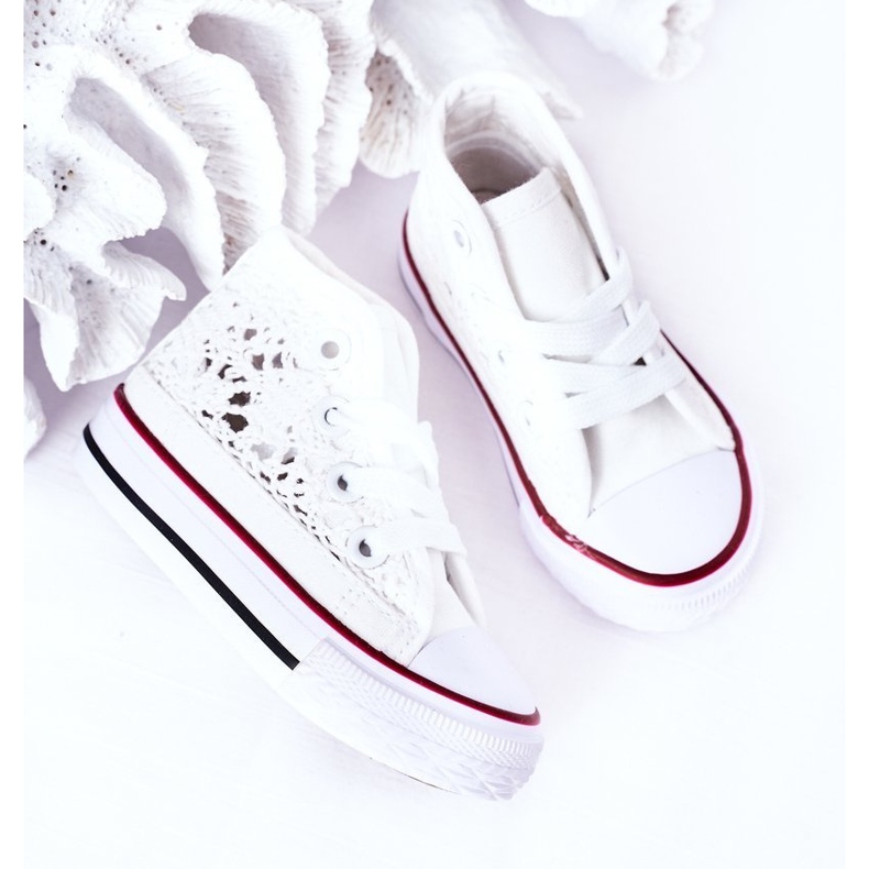 Lasten korkeat lenkkarit, joissa on pitsi valkoinen Roly-Poly 2