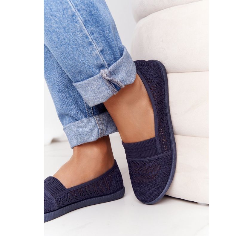 Openwork Slip-On Tennarit Navy Blue Chillout tummansininen 2