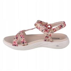 Skechers On The Go 600 Fleur W 140018-NTMT Sandaalit beige punainen violetti vaaleanpunainen 1