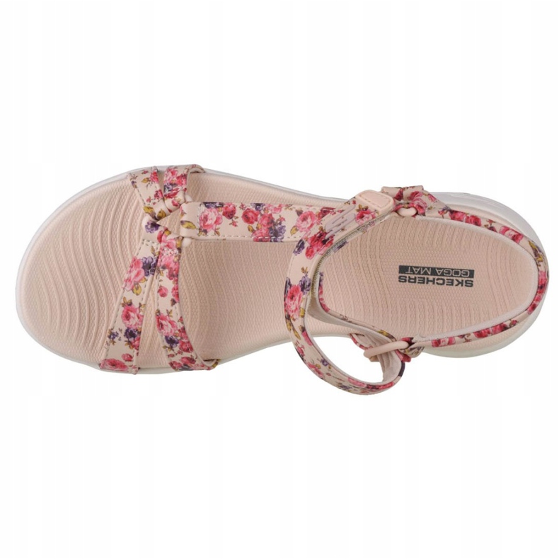 Skechers On The Go 600 Fleur W 140018-NTMT Sandaalit beige punainen violetti vaaleanpunainen 2