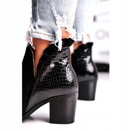 Naisten saappaat kantapäässä, nahkajousi Maciejka musta 04833-01 1