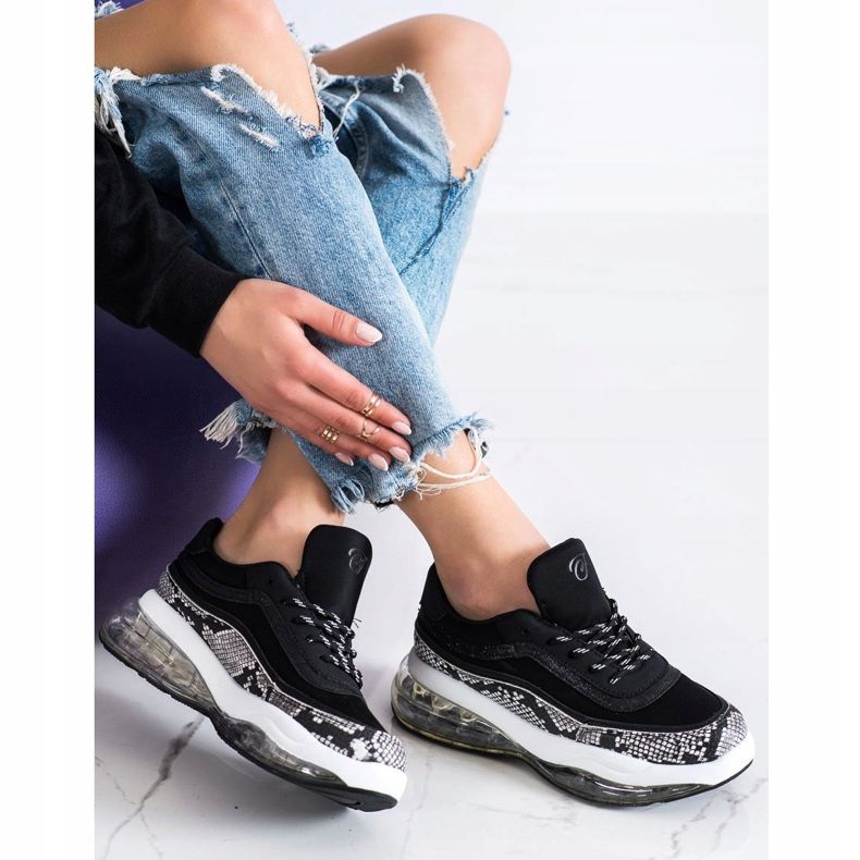 SHELOVET Lenkkarit läpinäkyvällä alustalla valkoinen musta 1