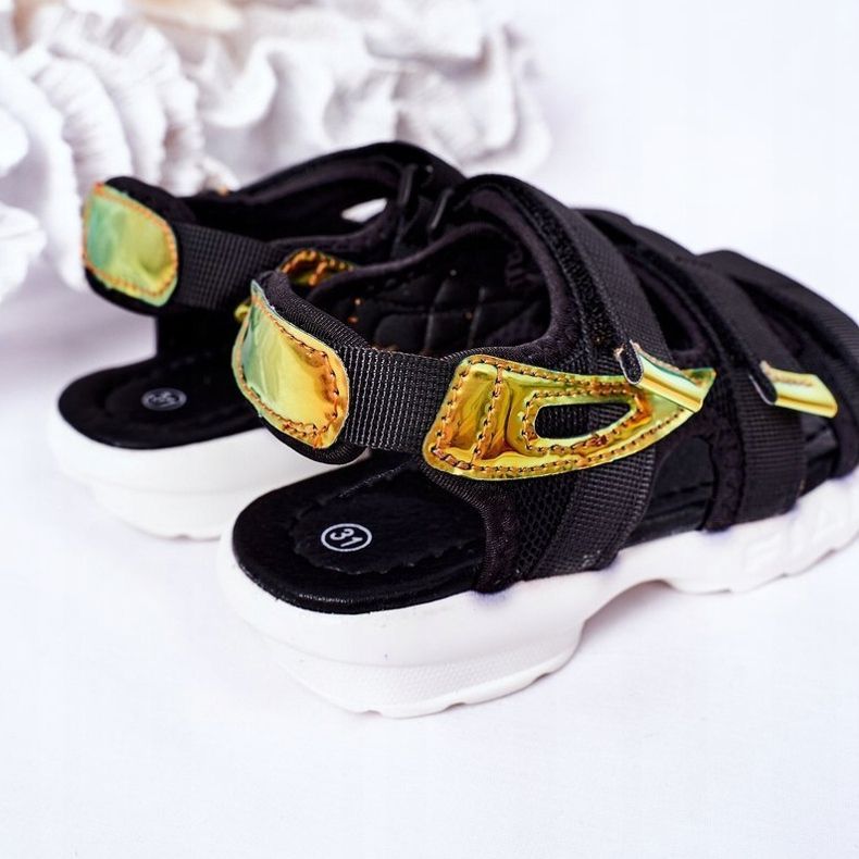 Lasten urheilusandaalit tarranauhalla Black Flyn musta 1