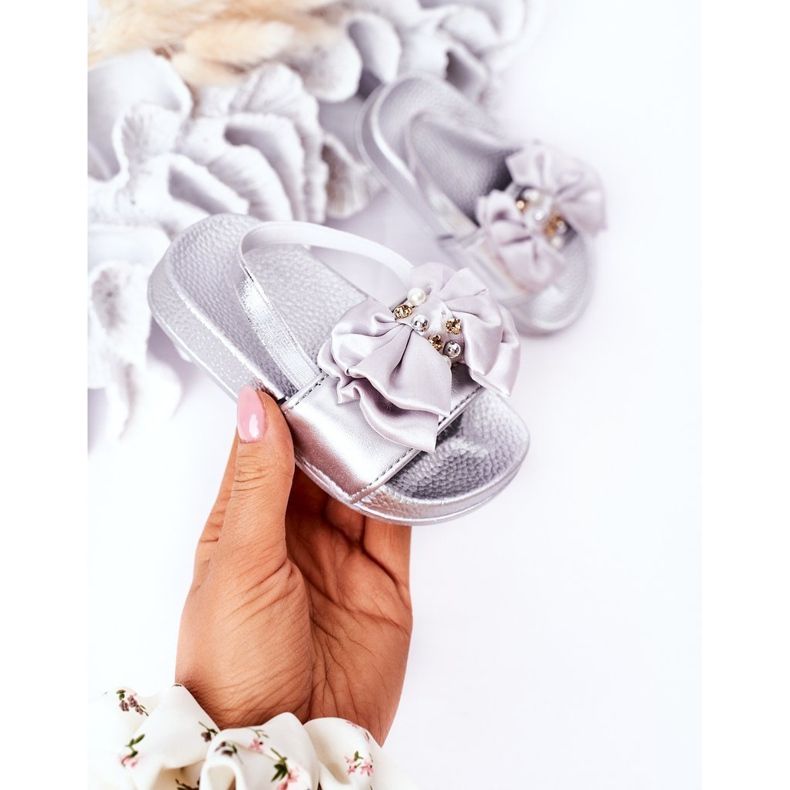 FRROCK Lasten tossut Rusetti Pearl Silver Senari harmaa 2