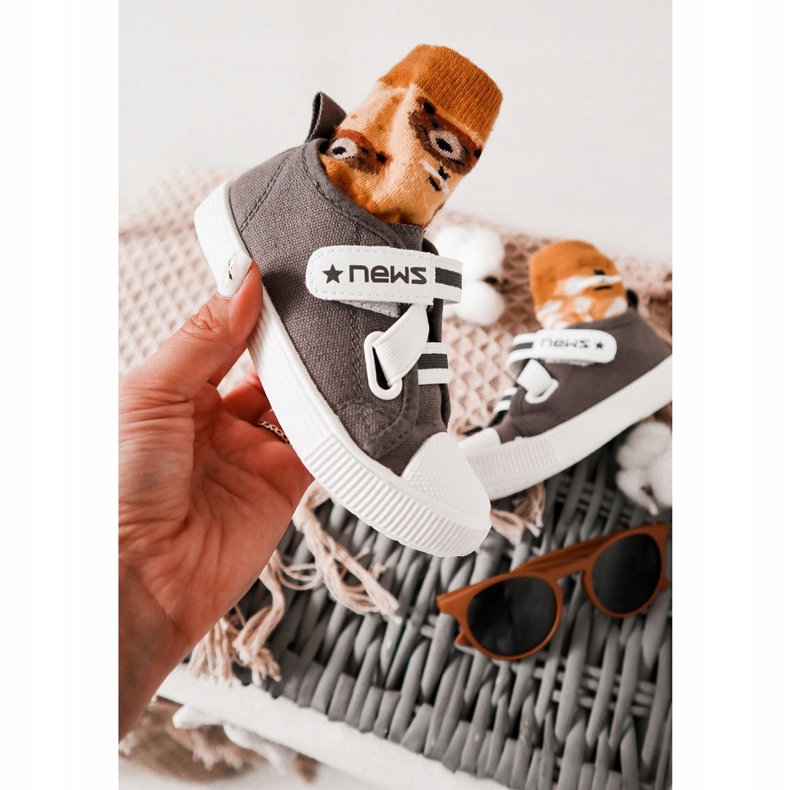 EVE Lasten lenkkarit tarranauhalla harmaa 1