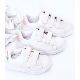 Lasten lenkkarit White-Rainbow Velcro Cute Girl valkoinen 1
