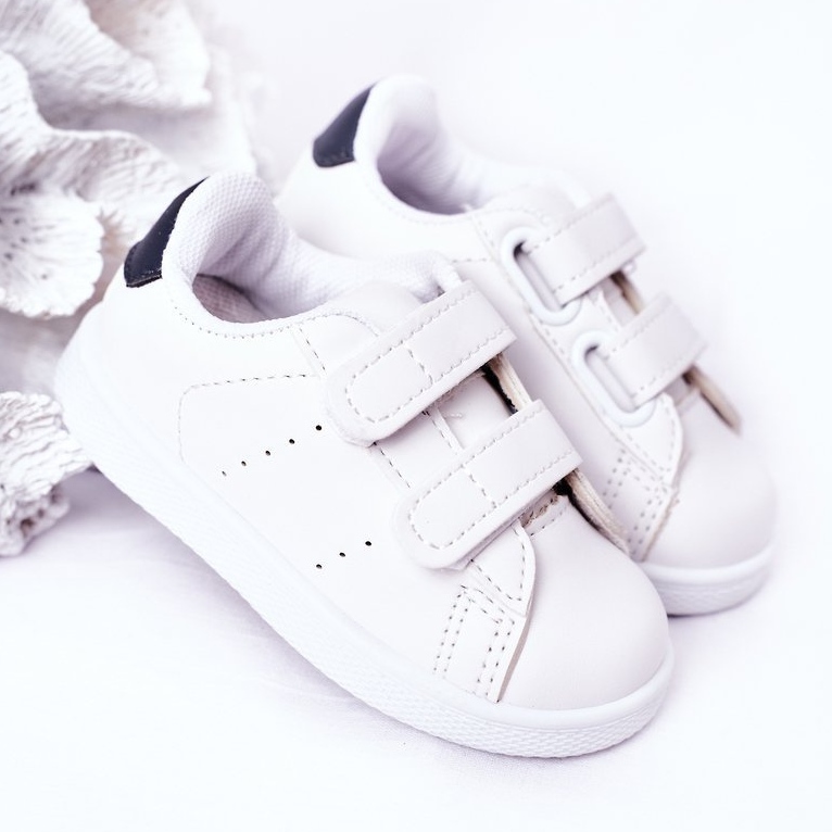 Lasten valkoiset ja tummansiniset Kalifornian lenkkarit tarranauhalla valkoinen 2