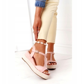 PG1 Vaaleanpunaiset Graciosa Wedge -sandaalit punoksilla vaaleanpunainen 2