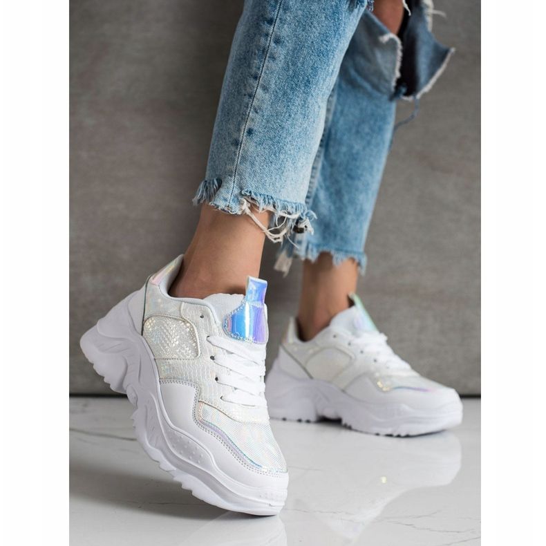 Weide Eco Leather Snake Print Tennarit valkoinen 2