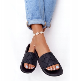 PS1 Naisten mustat kumitossut Let's Swim 3