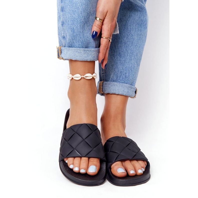 PS1 Naisten mustat kumitossut Let's Swim 1