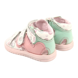 Korkeat ennaltaehkäisevät sandaalit Mazurek 1291 valkoinen vaaleanpunainen vihreä 3