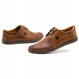 Polbut Miesten nahkakengät 343p Openwork Camel ruskea 4