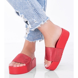 Punaiset varvastossut paksulla Crysta-pohjalla punainen 1