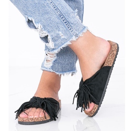 Mustat sandaalit Crys -korkkipohjassa 1