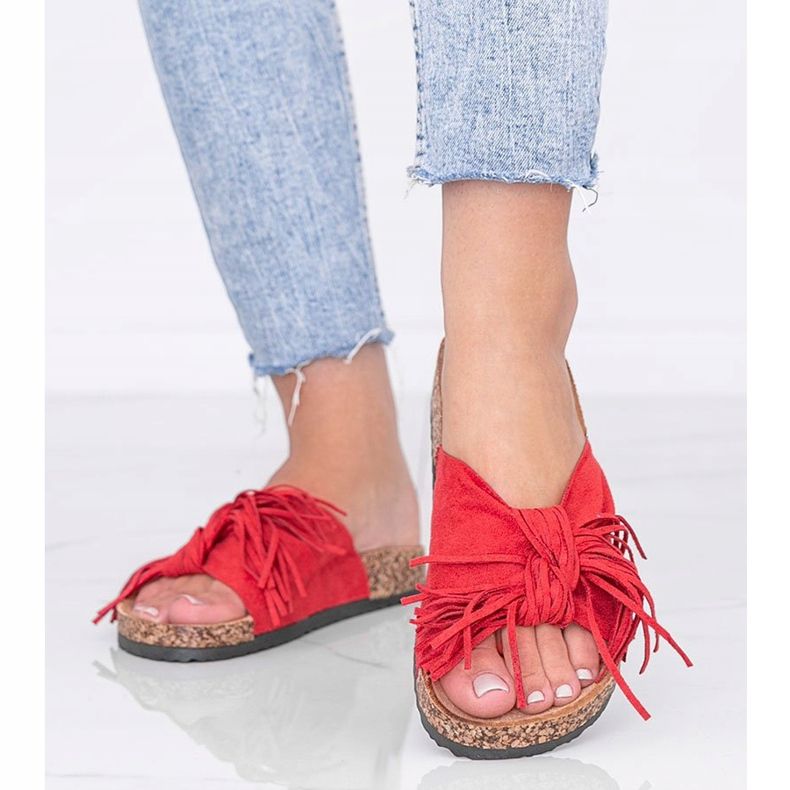 Punaiset sandaalit Crys -korkkipohjassa punainen 1