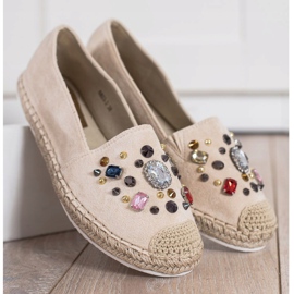 Gogo Espadrillot kristallien kanssa beige 2