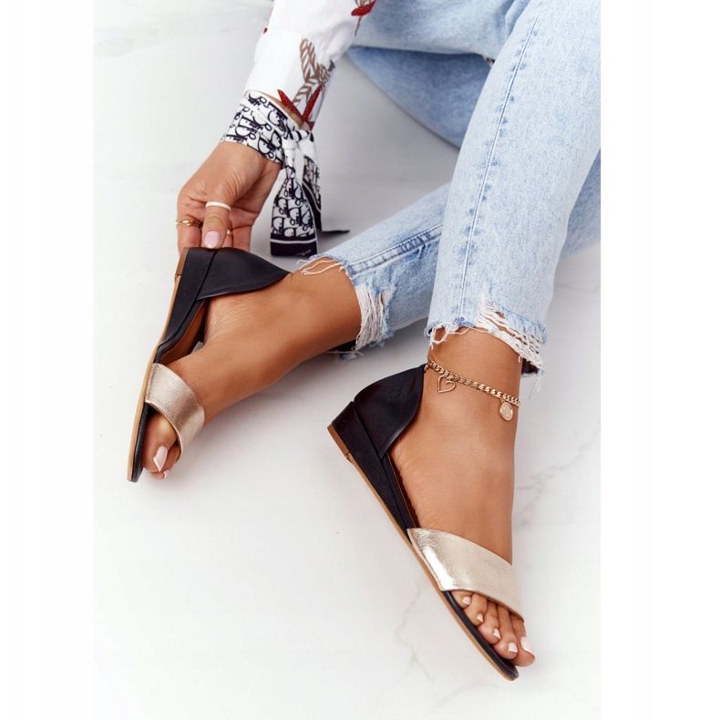 Nahkaiset sandaalit Maciejka 1971-46 musta ja kulta 1