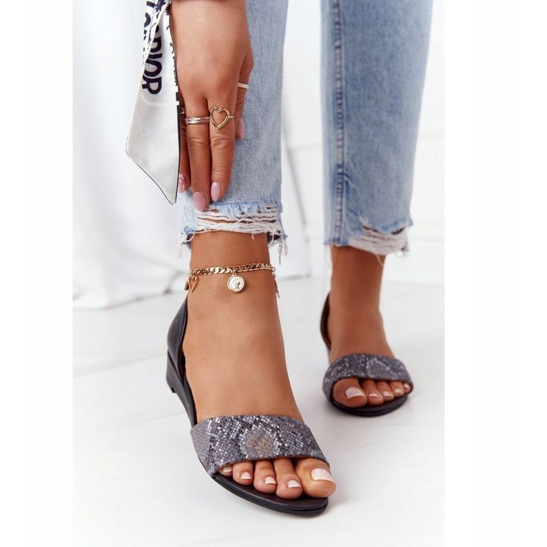 Nahka sandaalit Maciejka 1971-59 musta ja harmaa beige ruskea 2