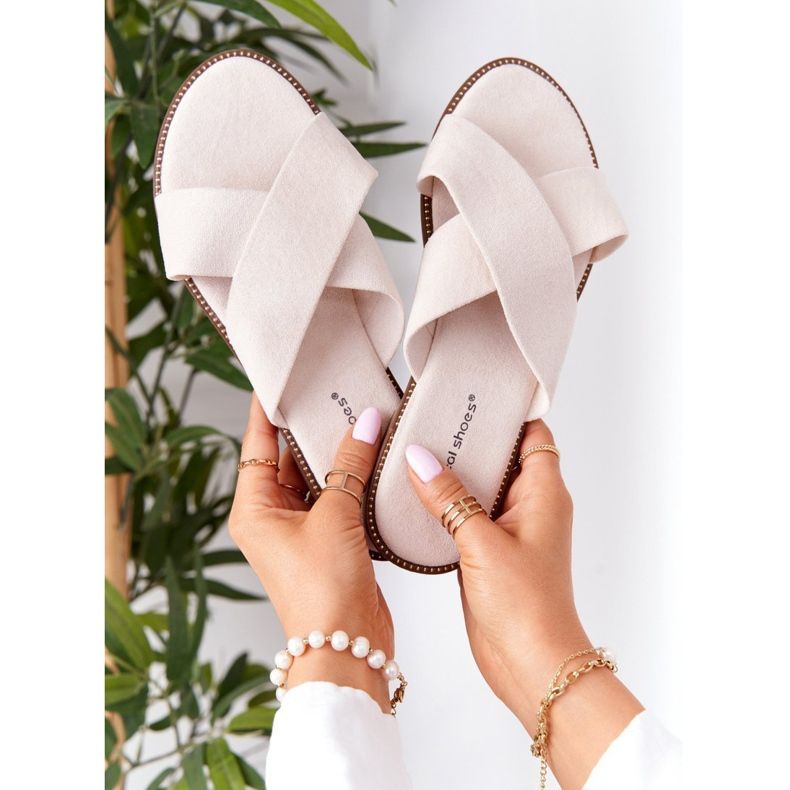 Naisten Velour -tossut Beige Edesa ruskea 1