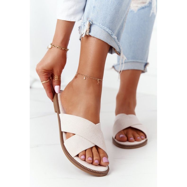 Naisten Velour -tossut Beige Edesa ruskea 2