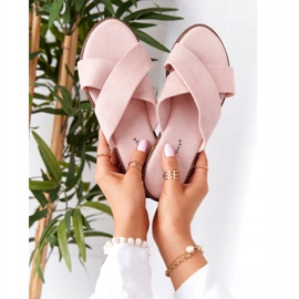 Naisten Velour vaaleanpunaiset tossut Edesa vaaleanpunainen 1