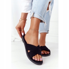 Naisten Velour -mustat tohvelit Edesa 2