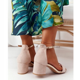 Mokka korkeakorkoiset sandaalit Beige Janet 1