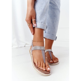 S.Barski Sandaalit Flip-flopit kanssa zirkoniat S. Barski 701-12 Harmaa 2