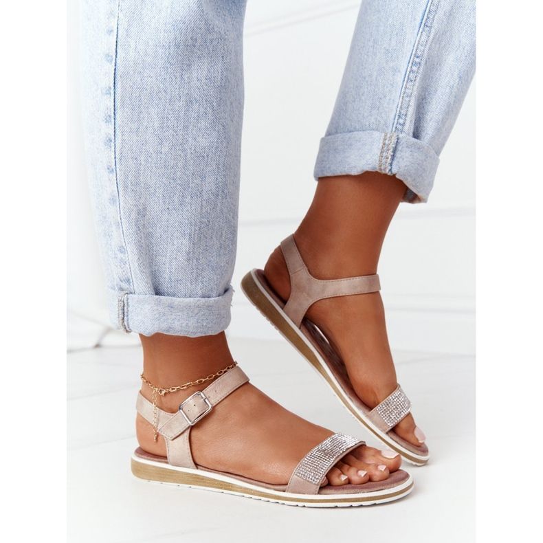 S.Barski Sandaalit kanssa kuutiometri sirkoniumoksidityyppistä S. Barski 701-18 Beige 2