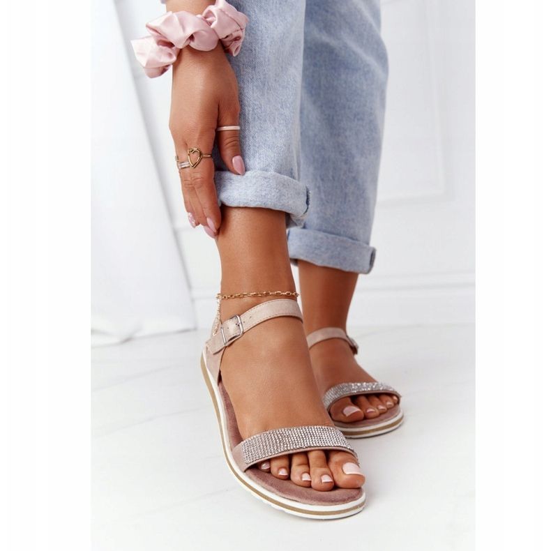 S.Barski Sandaalit kanssa kuutiometri sirkoniumoksidityyppistä S. Barski 701-18 Beige 1