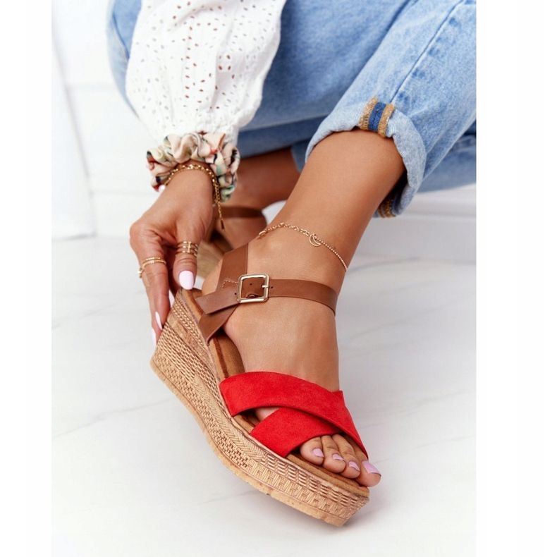 Sandaalit On Wedge S.Barski GD-38 Red ruskea punainen 1