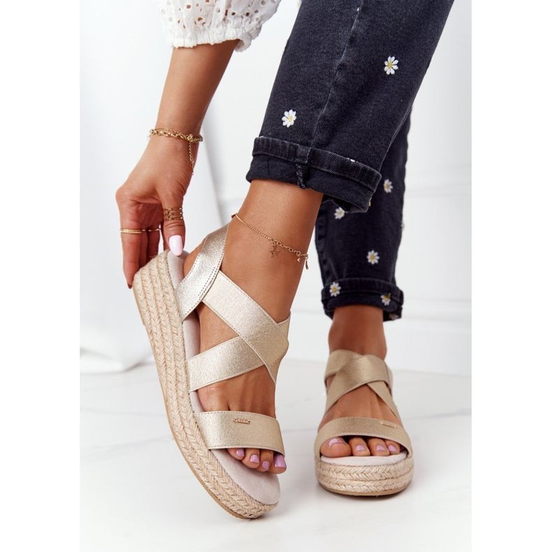 Big Star Kiila sandaalit, joissa on suuri riba HH274414 Golden kultainen 1