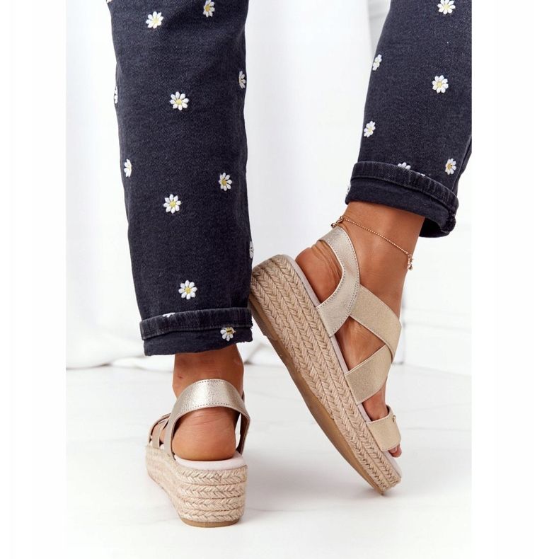 Big Star Kiila sandaalit, joissa on suuri riba HH274414 Golden kultainen 2