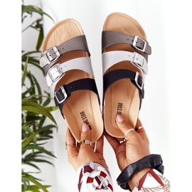 Nahkaprofiiliset tossut Big Star HH274588 musta ja hopea 1