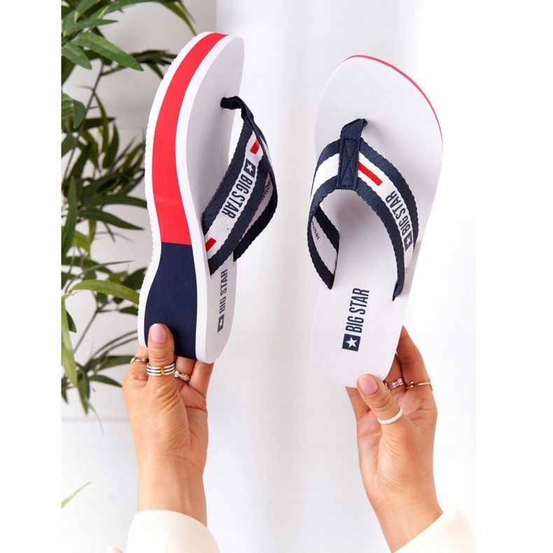 Naisten varvastossut kiilassa Big Star HH274A093 Valkoinen sininen 2