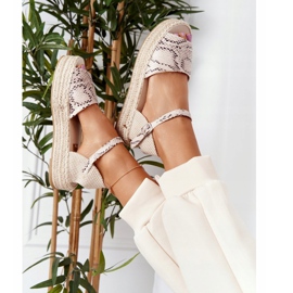 Sandaalit alustalla, jossa punottu beige käärme kuvio Megara ruskea 1