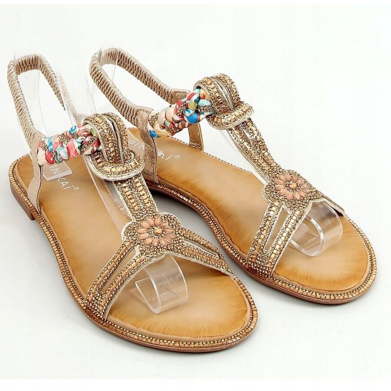 Sandaalit kultaisilla kuutioisilla zirkonioilla JN11-10 Kulta kultainen 1