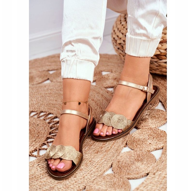 S.Barski Naisten sandaalit Flat Gold Barski Humanity kultainen 1